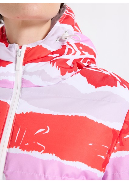 D5WL-MNT3565 Kırmızı Relaxed Desenli Kadın Kayak Montu fiyatları