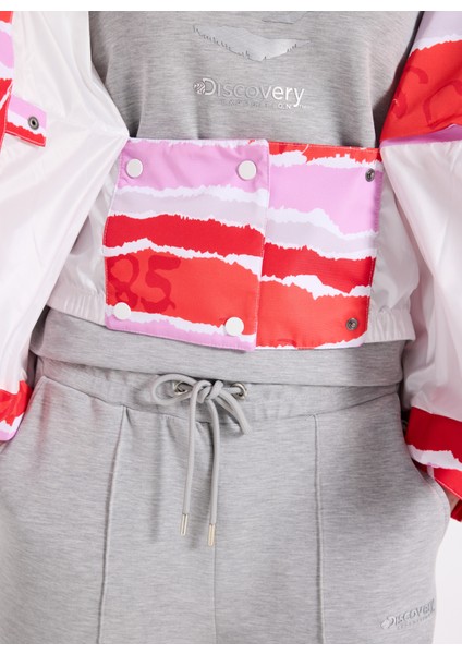 D5WL-MNT3565 Kırmızı Relaxed Desenli Kadın Kayak Montu fırsatları