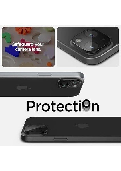 iPhone 15 / 15 Plus / 14 / 14 Plus ile Uyumlu Kamera Lens Camı Koruyucu Glas.tr Optik (2 Adet) Black - AGL06917 modelleri