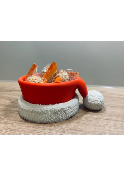 Yılbaşı Şapkalı Şekerlik / Kase – Noel Temalı Dekoratif Yılbaşı Kutusu