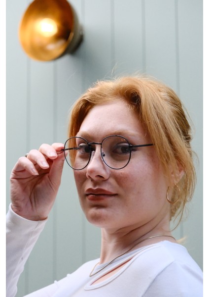 Round Model Yuvarlak Mavi Işık Korumalı Gözlük Kadın modelleri