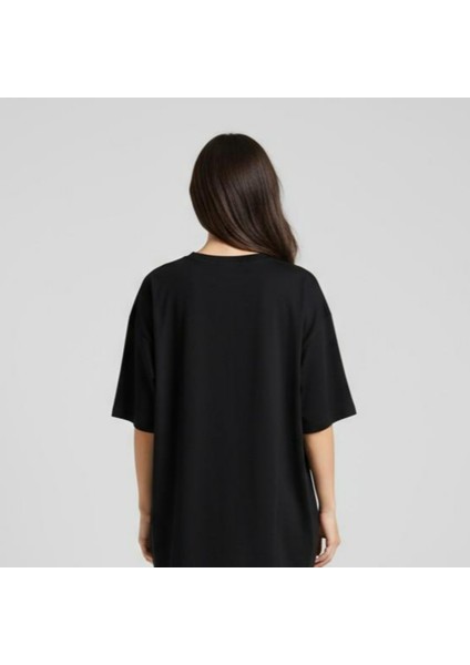 No Ghosts, Just Style Unisex T-Shirt %100 Pamuklu Siyah indirimleri