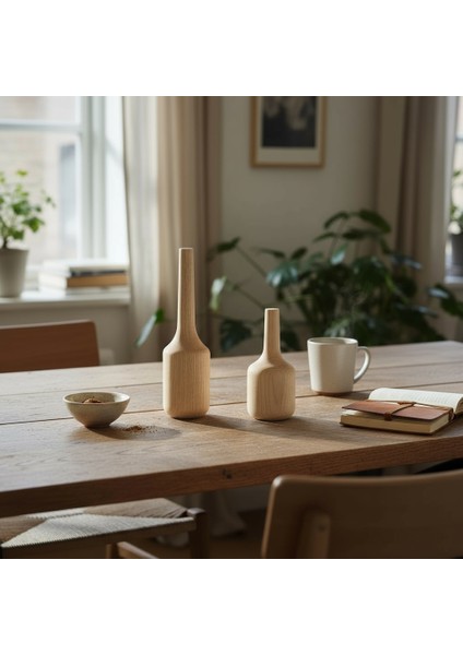 El Yapımı Diş Budak Ahşap Vazo Seti indirimleri