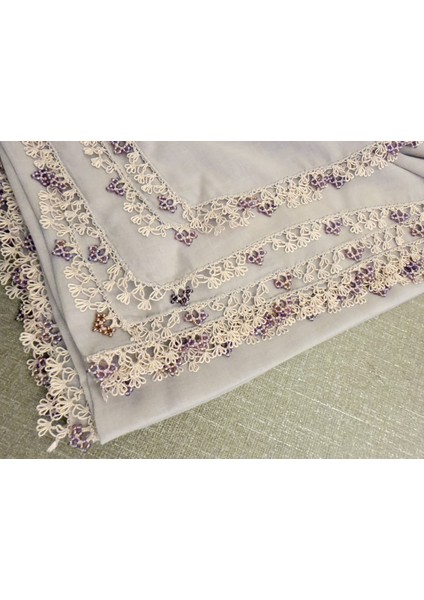 Anne Eli Ile Işlenmiş Tığ Oyalı Yazma Örtü Yerli Üretim 100X100CM fiyatları