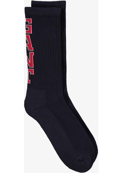 Unisex Lacivert Logolu Çorap