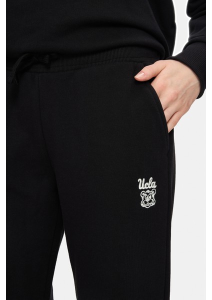 Maraıs Siyah Daralan Kesim Paçası Lastikli Baskılı Standard Fit Kadın Eşofman Alt modelleri