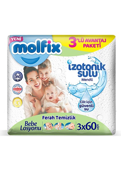 2 Adet Molfix Islak Havlu 60X3'LÜ