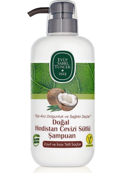 2 Adet Eyüp Sabri Tuncer Şampuan Hindistan Cevizi Sütü 600 ml fiyatları
