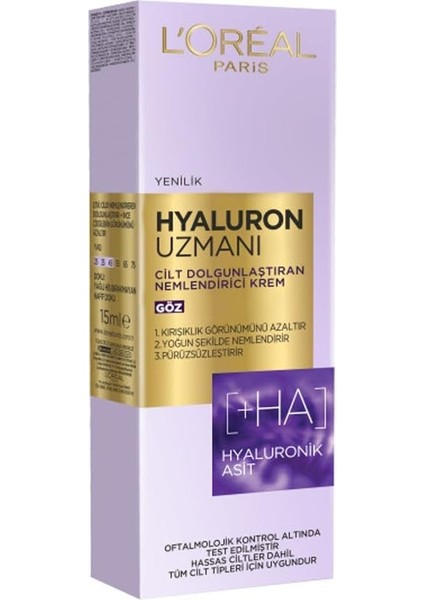 Parıs Hyaluron Uzmanı Cilt Dolgunlaştıran Nemlendirici Göz Kremi fiyatları
