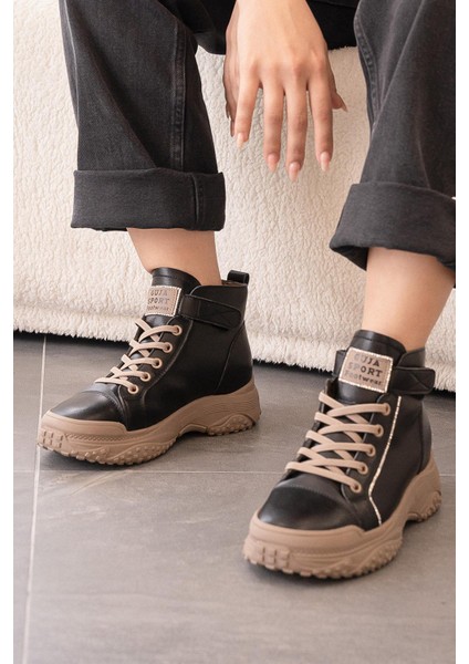 Lacy Guja Ithal Özel Seri Hakiki Deri Kadın Spor Bot Kömür fiyatları