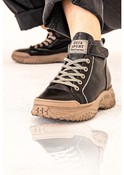 Lacy Guja Ithal Özel Seri Hakiki Deri Kadın Spor Bot Kömür fırsatları