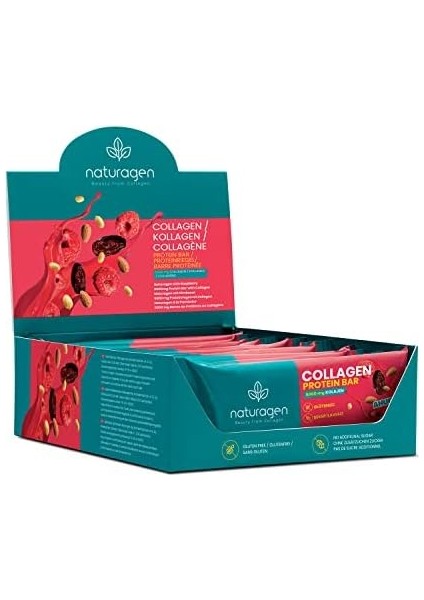 Naturagen Collagen 5.000 Mg Kolajenli Protein Bar Ahududu Aromalı 35GX12 Adet