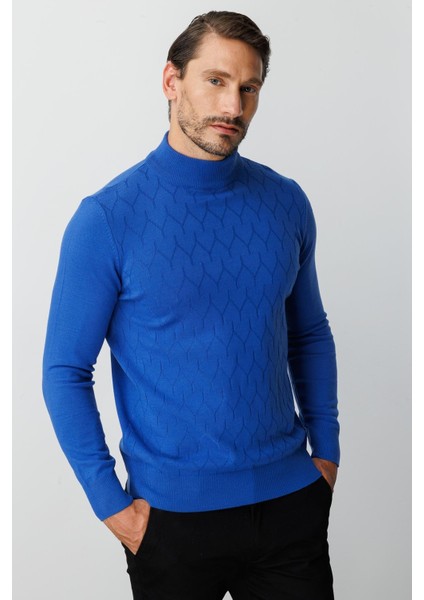 Saks Standart Fit Dar Kalıp Yarım Balıkçı Düz Uzun Kollu Triko modelleri