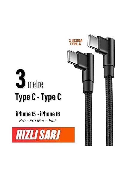 Metre Type-C Şarj Kablosu Hızlı Şarj Samsung Iphone Uyumlu Type C To Type C Uzun Kablo fiyatları