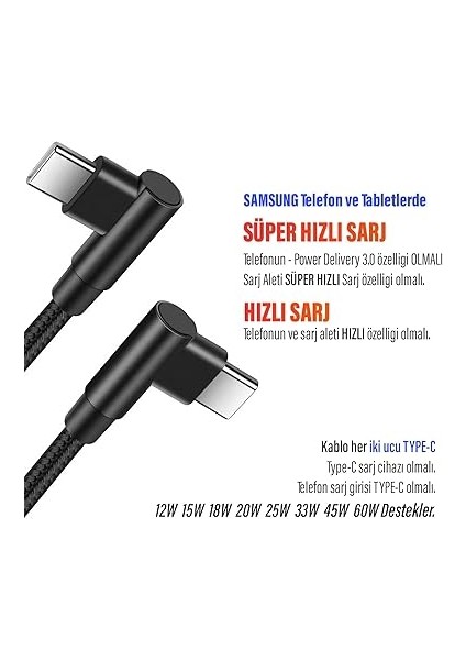 Metre Type-C Şarj Kablosu Hızlı Şarj Samsung Iphone Uyumlu Type C To Type C Uzun Kablo modelleri