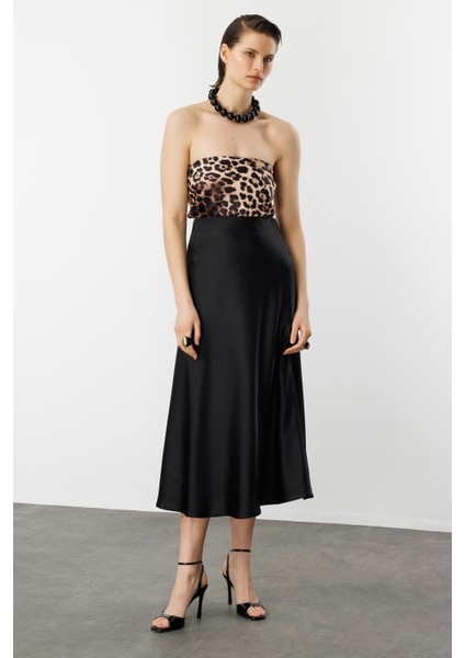 Uzun Saten Etek-Siyah indirimleri