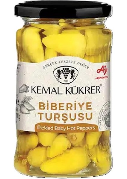 Kemal Kükrer Biberiye Turşusu Cam Kavanoz 350 cc