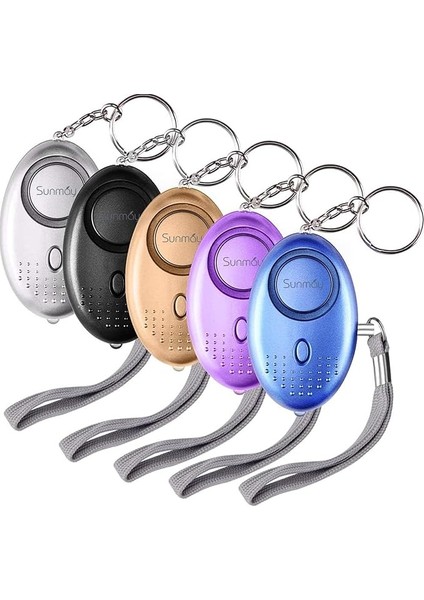 Kişisel Alarm, 5 Paket 140DB LED Işıklı Kişisel Güvenlik Alarmı, Kadınlar, Çocuklar, Yaşlı, Gece Vardiyaları Için Kendini Savunma Acil Alarmları