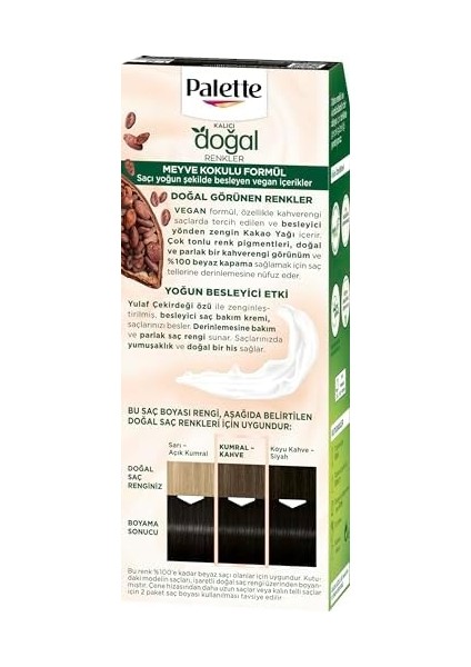 Palette Kalıcı Doğal Renkler 1-0 Siyah Kakao Yağı & Yulaf Çekirdeği Özlü Saç Boyası fiyatları