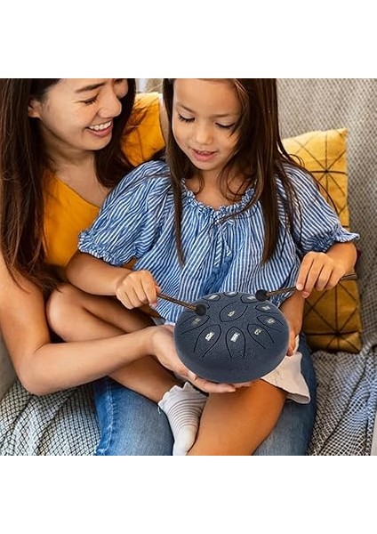 Yağmur Drum 6 Inç Karbon Çelik Dil Davul 11 ​​ton El Tava Perküsyonu Açık Hava Meditasyonu ve Bahçe Ses Terapisi (Blue) fırsatları