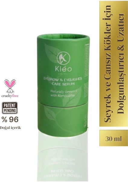 Kombucha Özlü Kaş ve Kirpik Bakım Serumu - Seyrek ve Cansız Kökler İçin Dolgunlaştırıcı & Uzatıcı