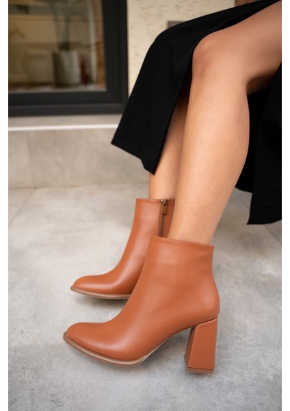 Tobin Taba Deri Fermuarlı Kadın Bot fiyatları