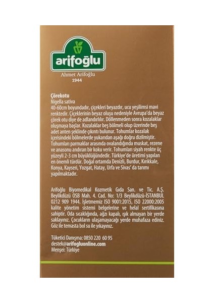 Arifoğlu Çörek Otu Yağı 250 ml