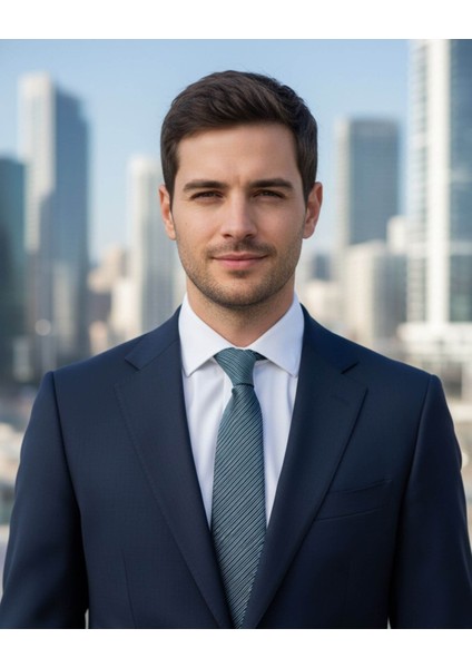 Mavi Çizgili 7 Cm genişliğinde İnce Kravat