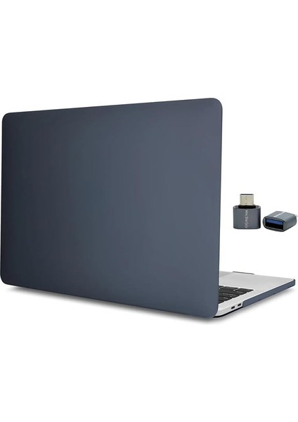 MacBook Air M1 Kılıf 13 Inç ile Uyumlu, Mat Sert Kılıf Flu Görünüm A2337 A2179 A1932, Çizilmeye ve Darbelere Dayanıklı Koruma Kapak Siyah