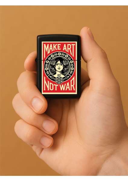 Özel Tasarım Şık ve Dayanıklı Uv Desenli Baskılı Benzinli Metal Çakmak Make Art