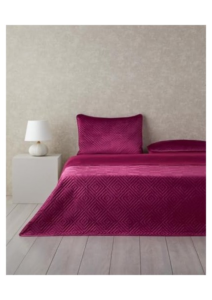 Diamant Kadife Size Yatak Örtüsü Takımı 240X220 cm Fuşya fiyatları