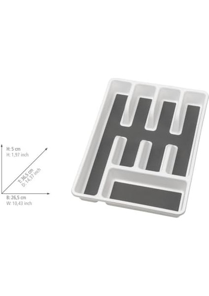 Kaymaz Çatal Bıçak Tepsisi - Çekmeceler Için Çatal Bıçak Tepsisi, Polipropilen, 26,5 x 5 x 36,5 Cm, Beyaz fiyatları