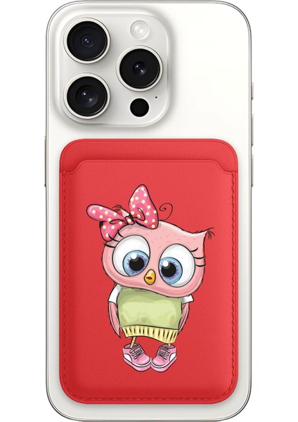 iPhone 11 12 13 14 15 16 17 Pro Max Plus Air Magsafe Mıknatıslı Kırmızı Kartlık Minnoş Baykuş