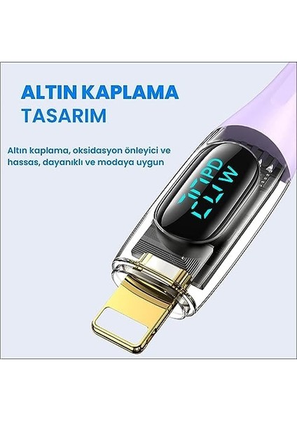 US-SJ588 Göstergeli 1.2m Pd 20W Type-C To Hızlı Şarj ve Kablosu modelleri