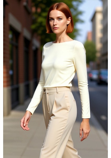 Kadın Moda Şık Üst Giyim Crop Kayık Yaka Slim Kalıp Örme Pamuklu Fitted Vücuda Oturan Esnek Bluz fırsatları