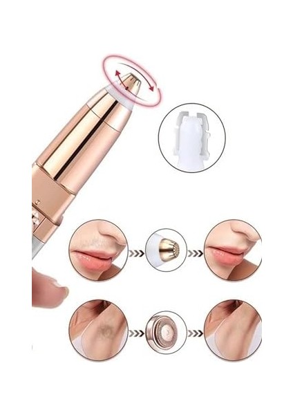 Luxury 2 Başlıklı Şarjlı Işıklı Kaş Bıyık Tüy Alma Kadın Epilasyon Aleti ve Mini Parfüm Şişesi modelleri