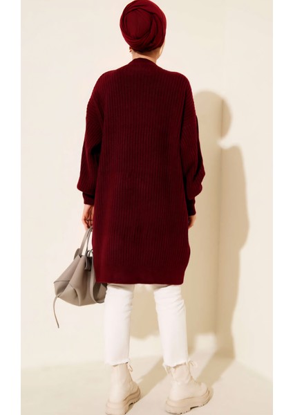 Kabartma Asimetrik Çizgili Uzun Kollu Triko Tunik fırsatları