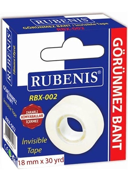 Rubenis Bant Görünmez 18 mm x 30 Yrd 12'li Paket