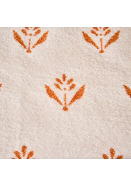 Soft Elias Pamuklu Tek Kişilik Battaniye - Ekru / Turuncu - 150X200 cm modelleri