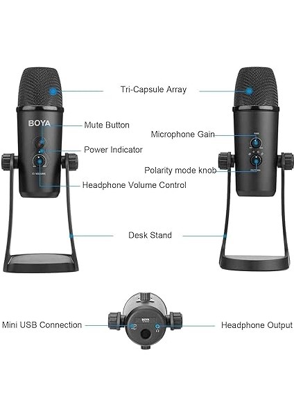 BY-PM700 USB Canlı Yayın Mikrofonu, Standart modelleri