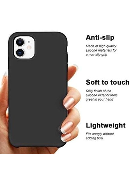 Aksesuar 11 ile Uyumlu Içi Kadife Dışı Mat Yapıya Sahip Koruma Sağlayan Lansman Silikon Kılıf (Siyah) modelleri