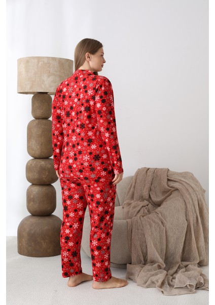 Boydan Düğmeli Süet Kumaş Büyük Beden Kadın Pijama Takımı 2170 fırsatları