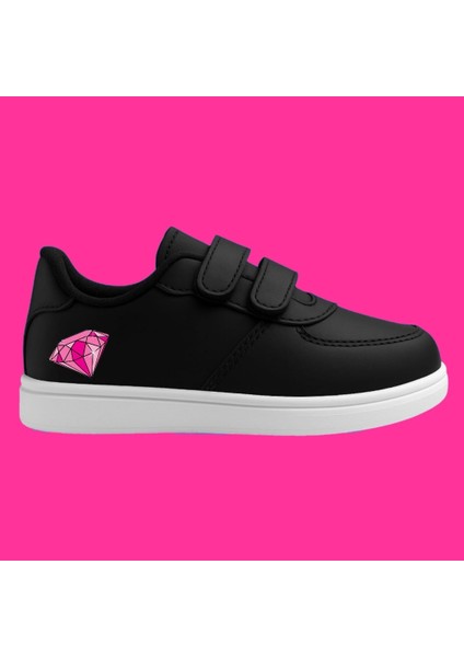 Pembe Elmas Baskılı Kız Çocuk Spor Ayakkabı Sneaker