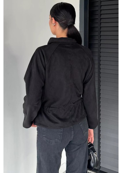 Kadın Bel Lastikli Süet Ceket P-00018946 fırsatları