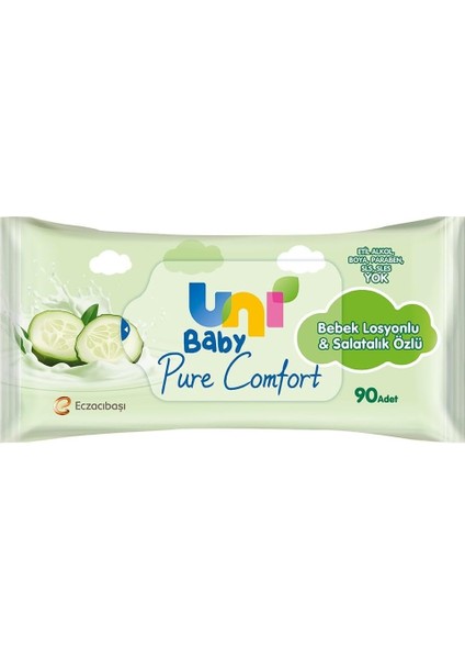 Uni Baby Pure Comfort Bebek Losyonlu ve Salatalık Özlü Islak Mendil 24X90 2160 Yaprak fiyatları