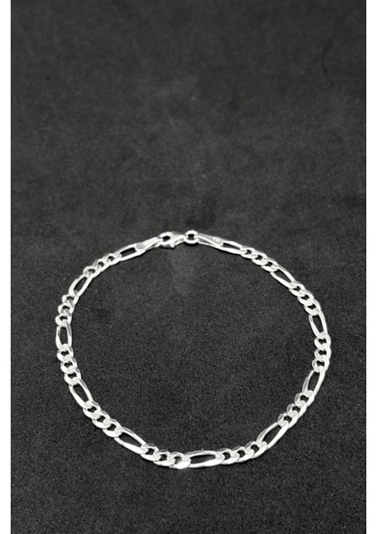 Orta Kalınlık Figaro Gümüş Zincir Bileklik