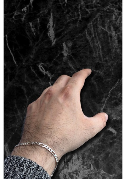Orta Kalınlık Figaro Gümüş Zincir Bileklik fiyatları