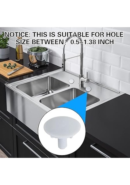 Lavabo Delik Kapağı - 4 Adet Mutfak Lavabo Tapası Abs+Pp Malzeme Delik Kapağı Tezgah Alanı Için Su Sızıntısını Önler fırsatları