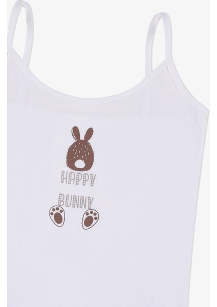 Kız Çocuk Tavşan Baskılı Pamuklu Atlet Boxer Takım fırsatları