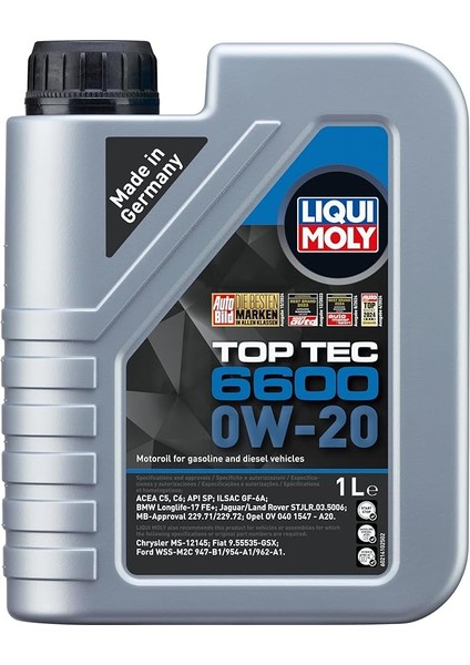 Moly Top Tec 6600 0W-20 1 Litre Otomotiv Bakım Ürünü